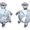 Turtle With Crystal Earrings
