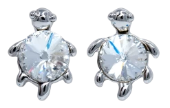 Turtle With Crystal Earrings