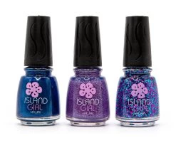 Island Girl® Hawaii 3 Pack Nail Color Set: Blue/Purple