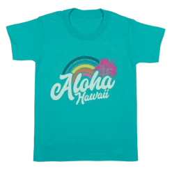 Hawaiian Performance Surfwear® Child's Tee - Rainbow: Ocean Blue