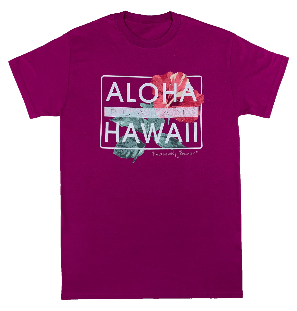 Ladies Crew Neck Tee - Pualani: Berry