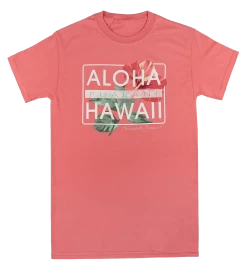 Ladies Crew Neck Tee - Pualani: Coral