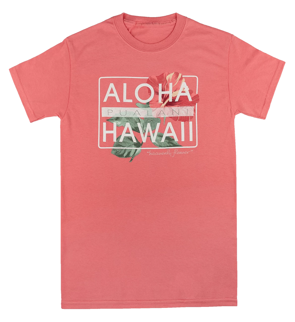 Ladies Crew Neck Tee - Pualani: Coral