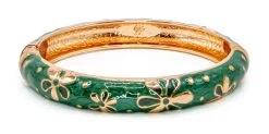 Medium Island Bangle - Flower Design: Green