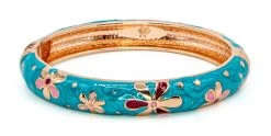 Medium Island Bangle - Flower Design: Turquoise