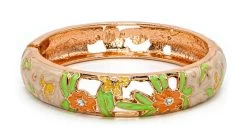 Large Island Bangle - Flower Design: Cream