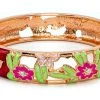 Large Island Bangle - Flower Design: Red