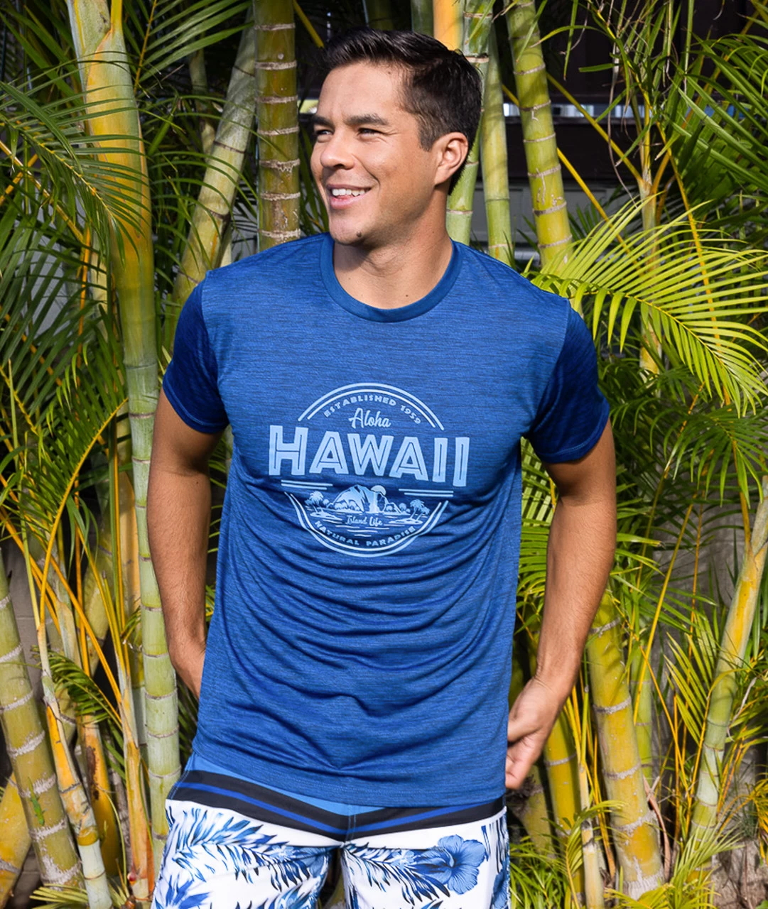 Hawaiian Athletics® Sports Tee - Island Life: Space Blue
