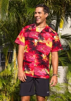Aloha Shirt - Red Scenic