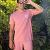 Crew Neck Tee - Sunny Aloha: Dusty Rose