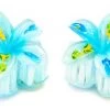 Painted Mini Plumeria Hair Clip Set: Light Blue