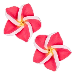 Small Plumeria Stud Earrings: Pink