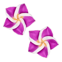 Small Plumeria Stud Earrings: Purple