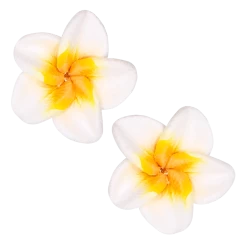 Small Plumeria Stud Earrings: White