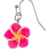 Small Plumeria Dangle Earrings: Pink