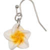 Small Plumeria Dangle Earrings: White