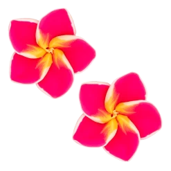 Medium Plumeria Stud Earrings: Pink