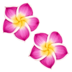Medium Plumeria Stud Earrings: Purple