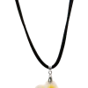 Plumeria Pendant On Corded Necklace: White
