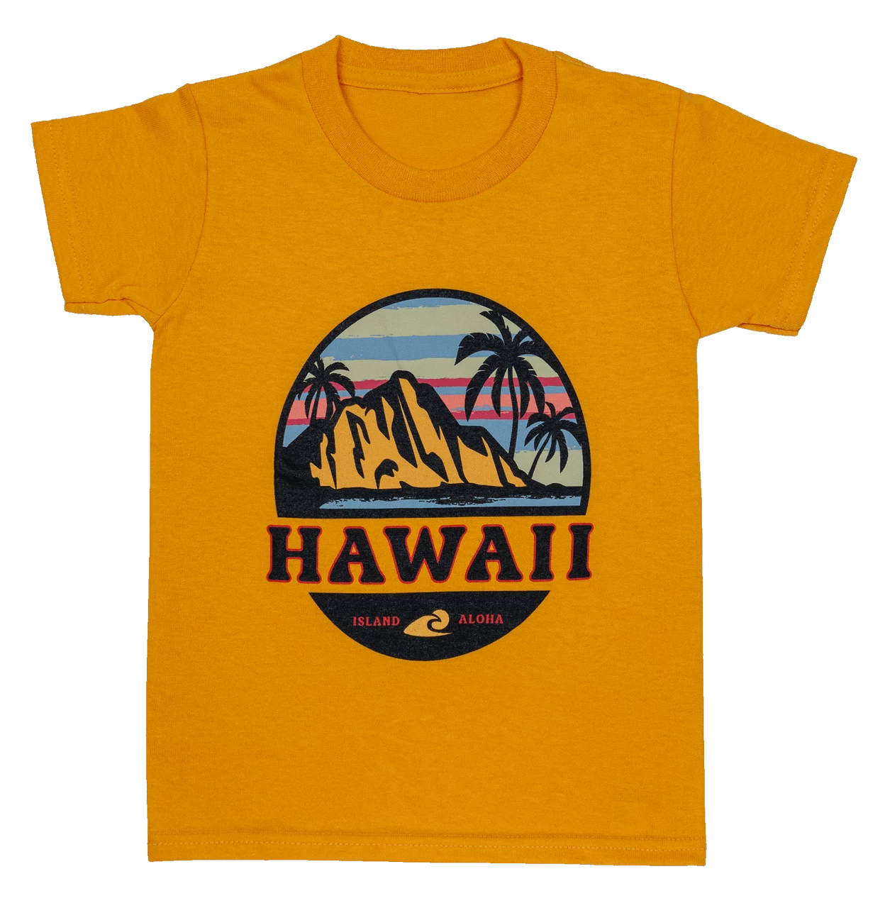 Hawaiian Performance Surfwear® Child's Tee - Tropical Sunset: Gold