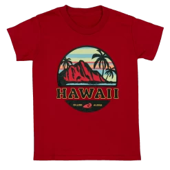 Hawaiian Performance Surfwear® Child's Tee - Tropical Sunset: Red