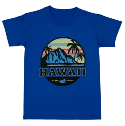 Hawaiian Performance Surfwear® Child's Tee - Tropical Sunset: Royal Blue