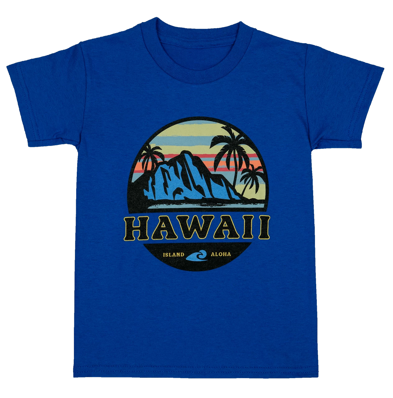 Hawaiian Performance Surfwear® Child's Tee - Tropical Sunset: Royal Blue
