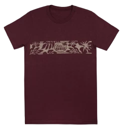 Vintage Dyed Tee - Retro Band: Maroon Heather