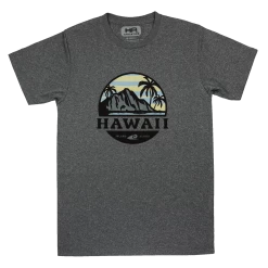 Hawaiian Athletics® Sports Tee - Tropical Sunset: Charcoal Heather