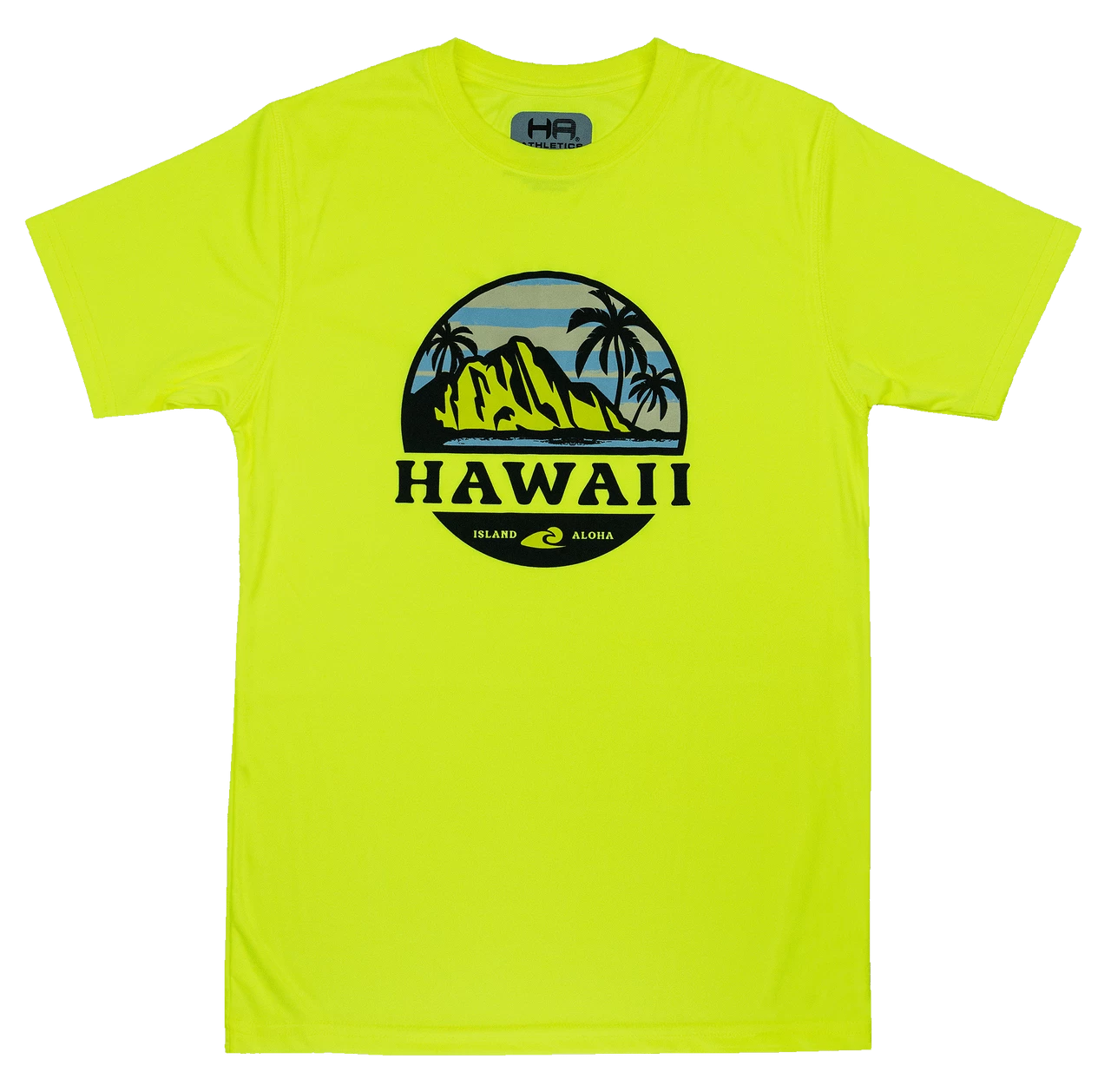 Hawaiian Athletics® Sports Tee - Tropical Sunset: Safety Yellow