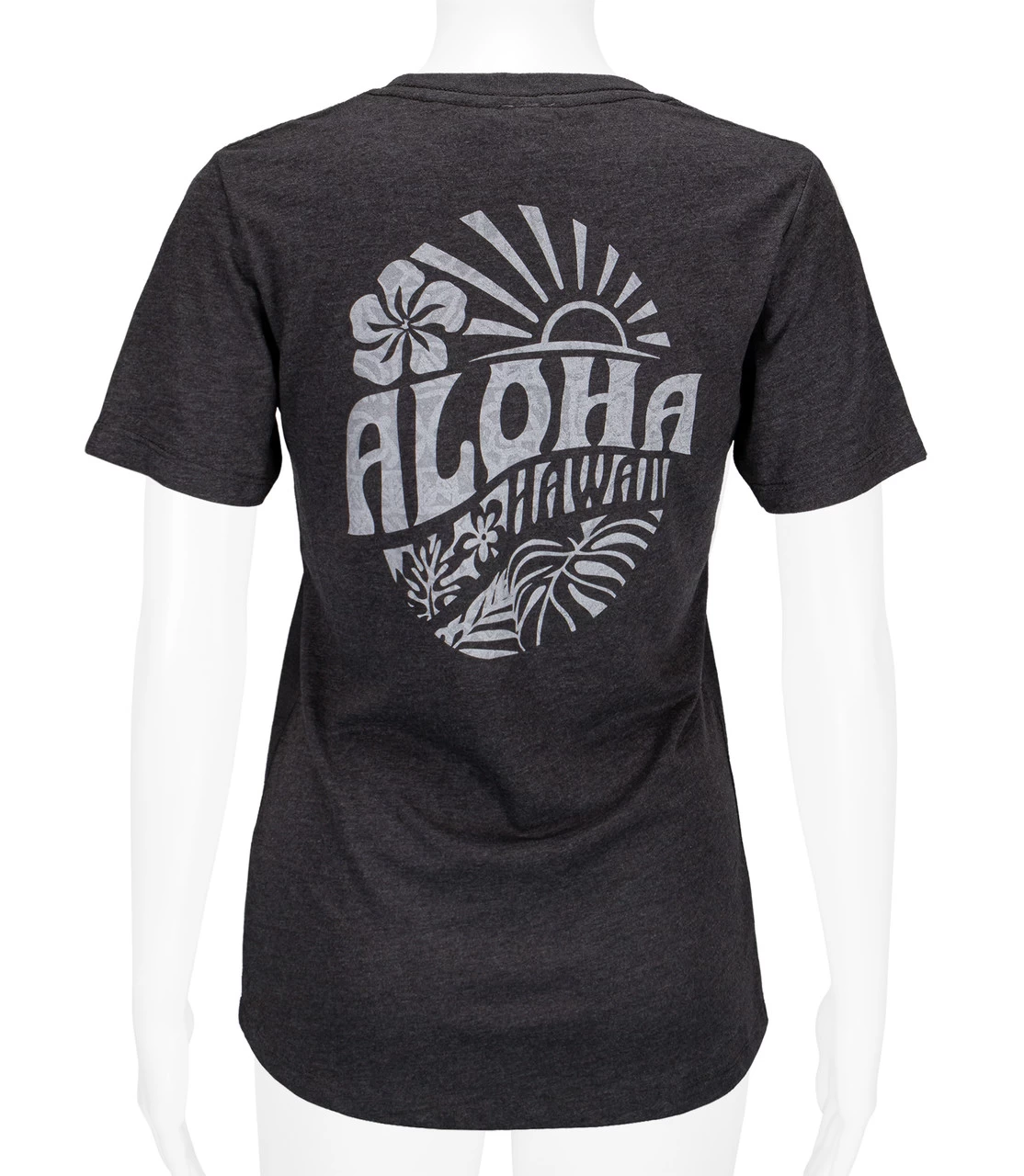 Island Girl® Surf Tee - Sunny Aloha: Charcoal Heather