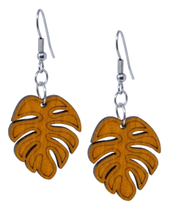 Island Edge® Medium Dangle Earrings: Monstera Leaf