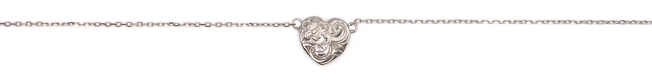 Moana Collection Sterling Silver Anklet: Heart