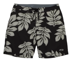 Hawaiian Performance Surfwear® Waverider Board Shorts - Floral: Black