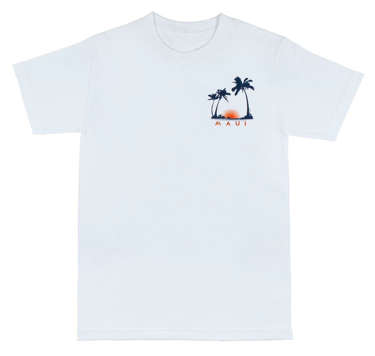 Crew Neck Tee - MAUI Seaside: White