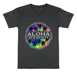 Hawaiian Performance Surfwear® Child's Tee - Tie Dye: Charcoal Heather