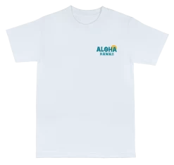 Crew Neck Tee - Ocean: White