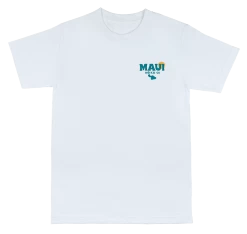 Crew Neck Tee - MAUI Ocean: White