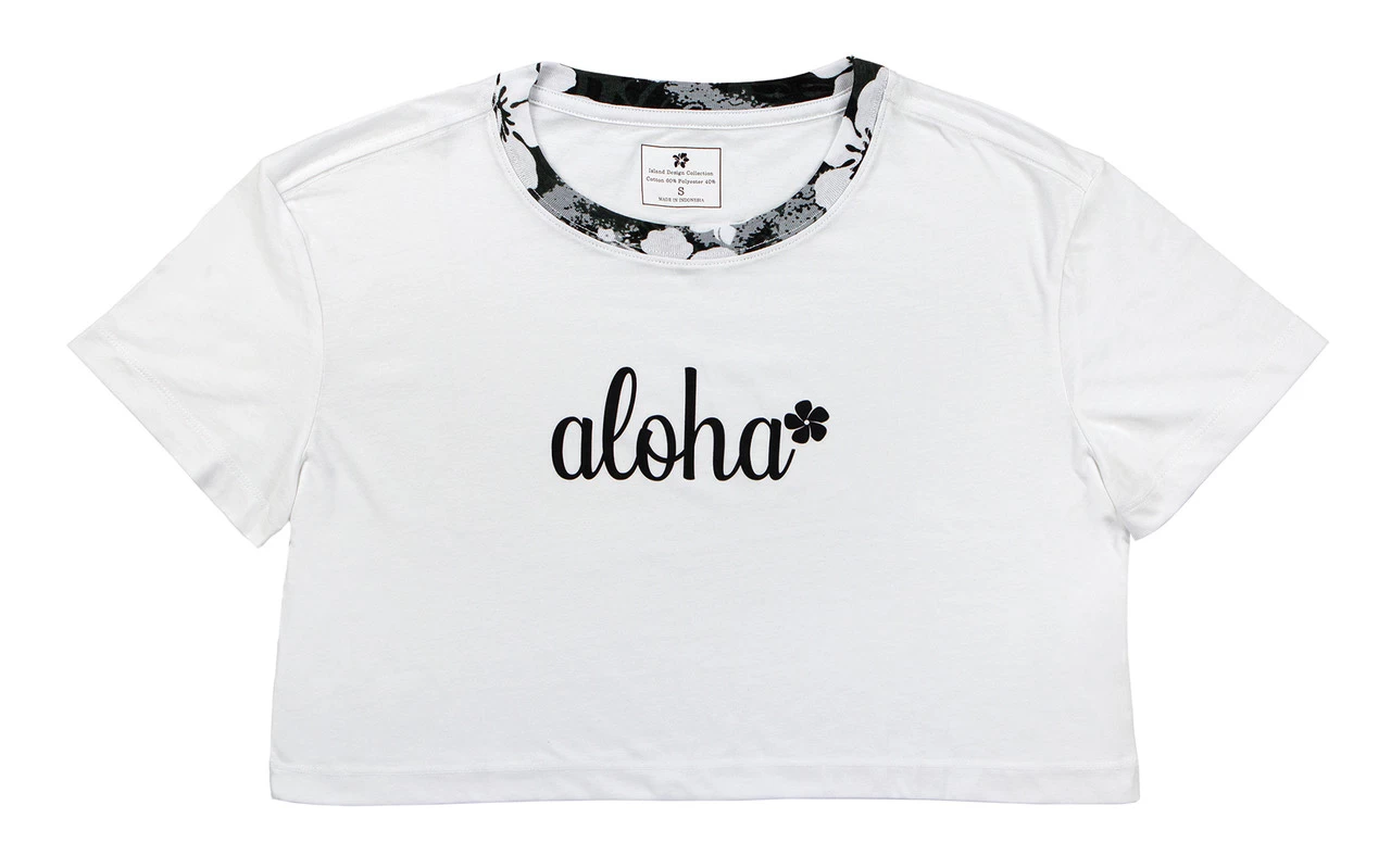 Island Design Collection Crop Tee: White - Image 2