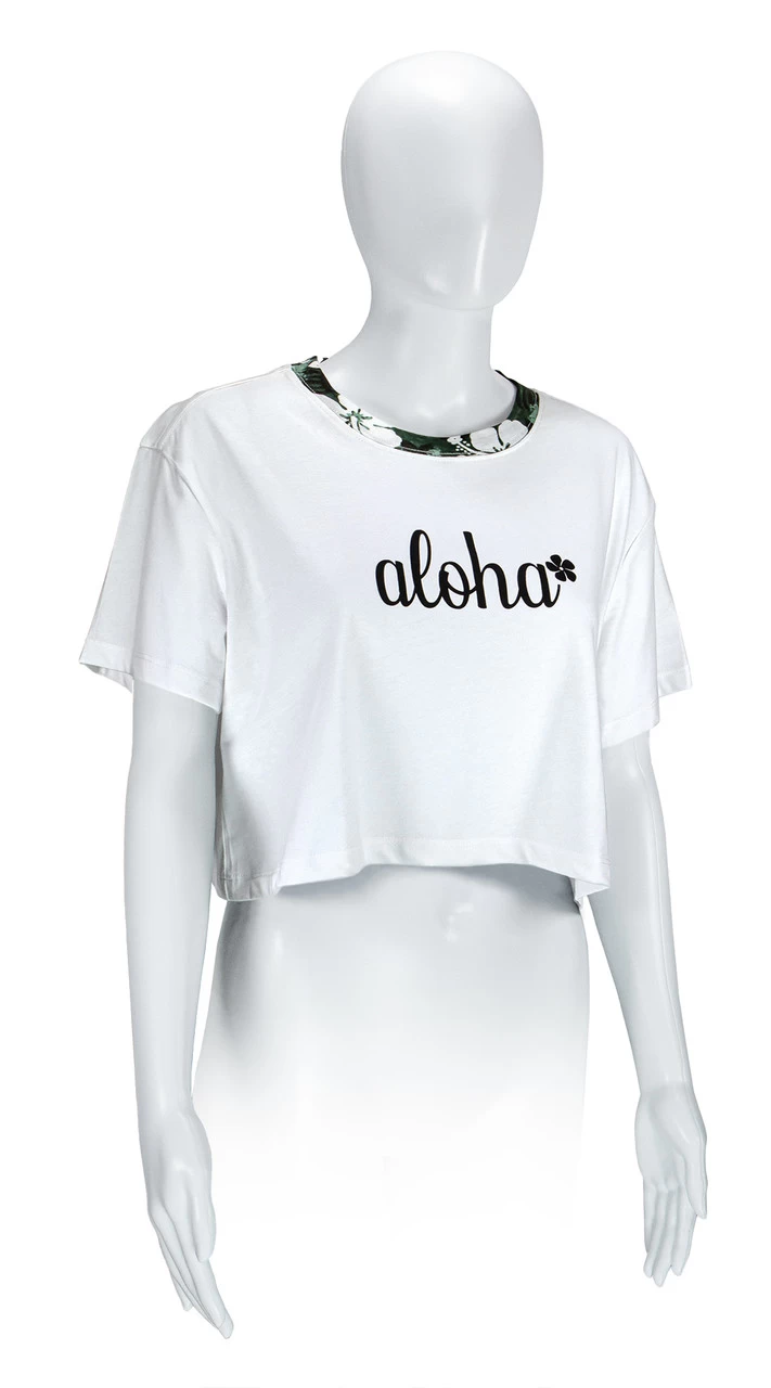 Island Design Collection Crop Tee: White - Image 4