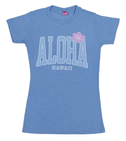 Island Girl® Surf Tee - Big Aloha: Blue Heather