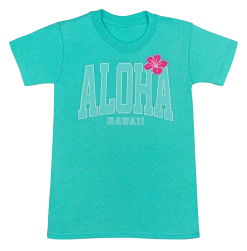 Hawaiian Performance Surfwear® Child's Tee - Big Aloha: Mint