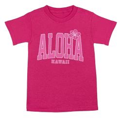 Hawaiian Performance Surfwear® Child's Tee - Big Aloha: Raspberry