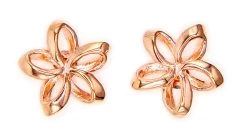 Moana Collection Rose Gold Stud Earring: Open Plumeria
