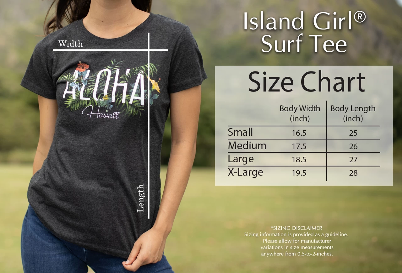 Island Girl® Surf Tee - Sunny Aloha: Charcoal Heather - Image 2