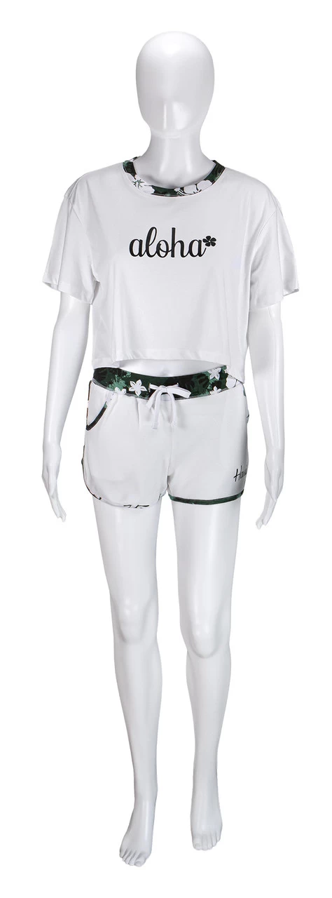 Island Design Collection Crop Tee: White - Image 5