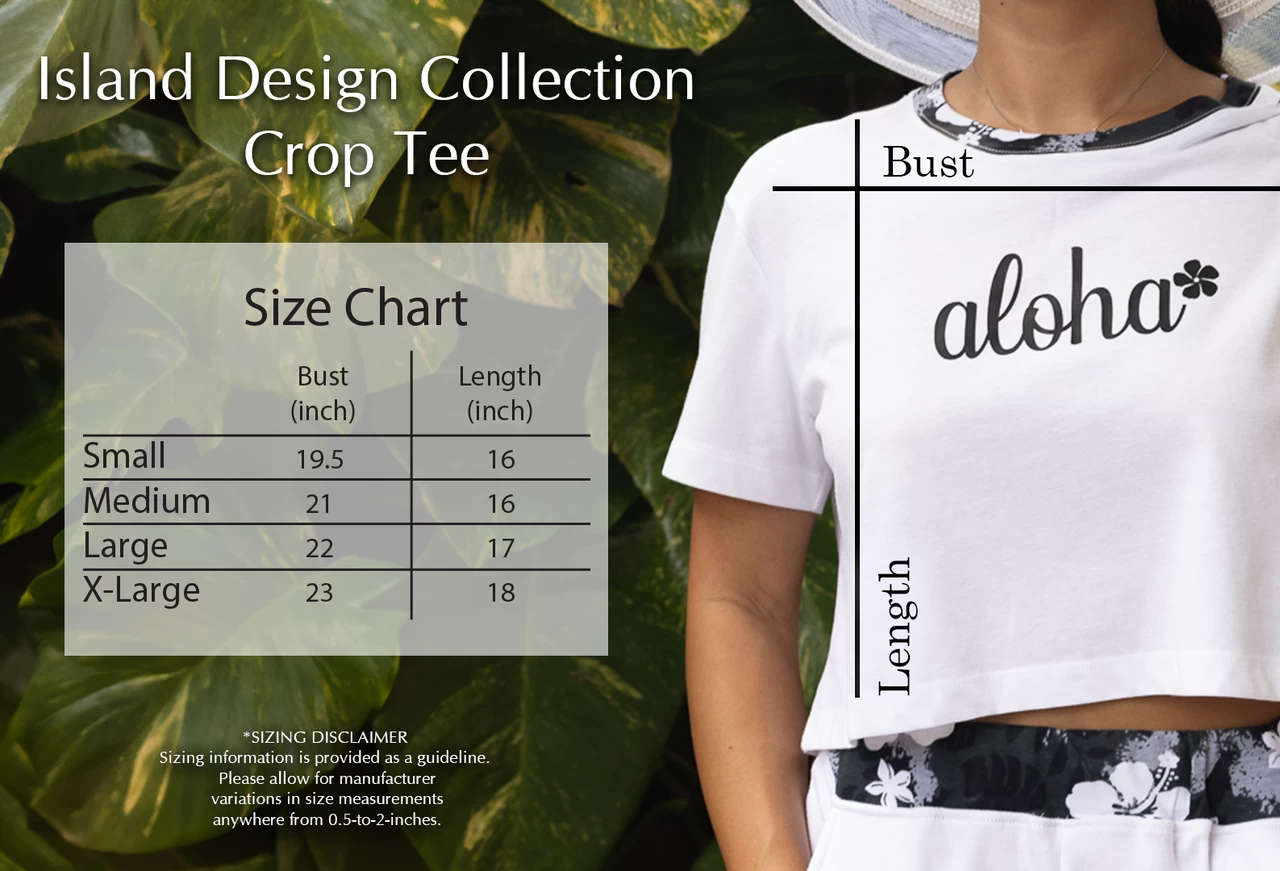 Island Design Collection Crop Tee: White - Image 3