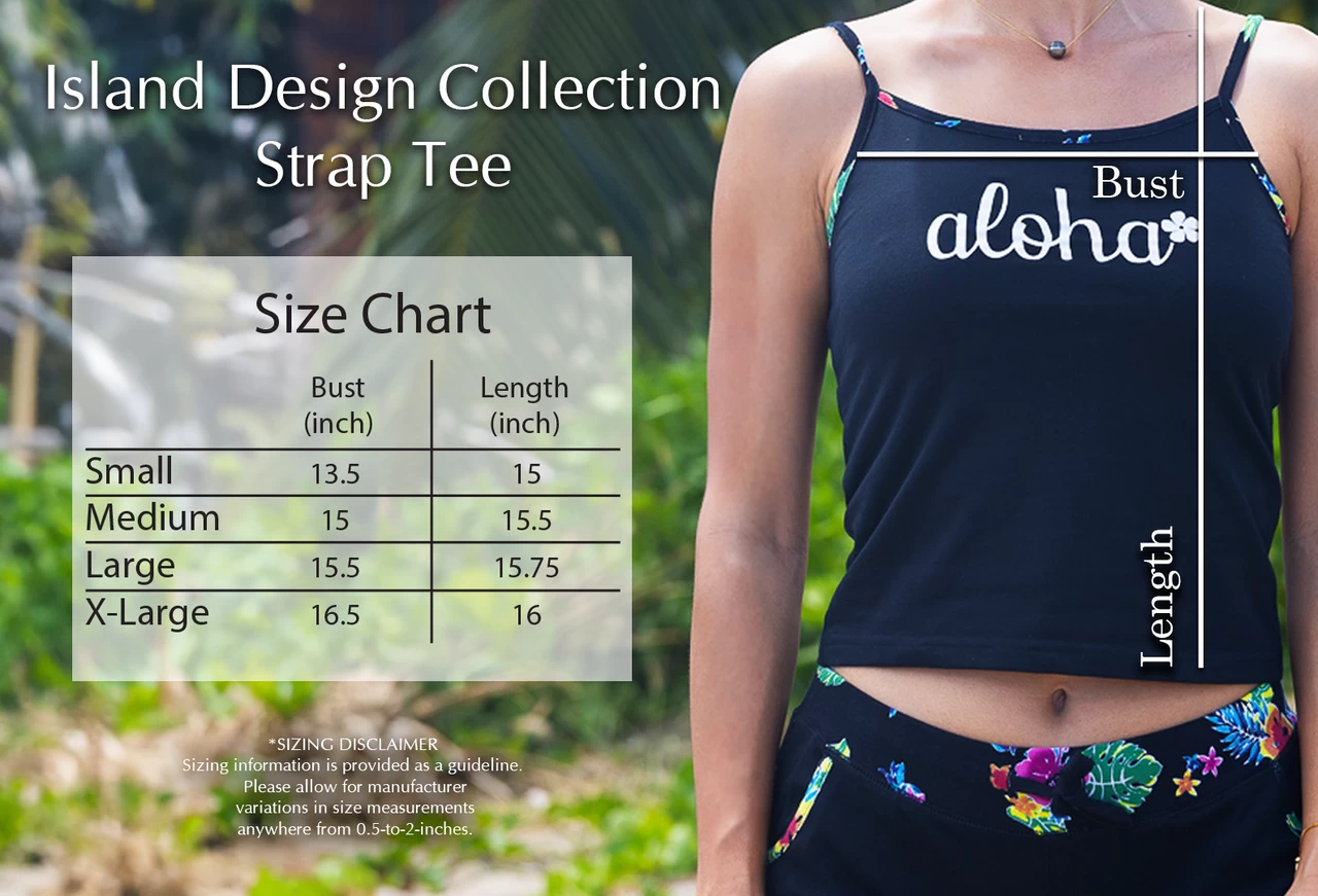 Island Design Collection Strap Tee: Black - Image 3