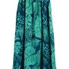 Napua Collection Ruffle Maxi Dress - Monstera Palm: Blue