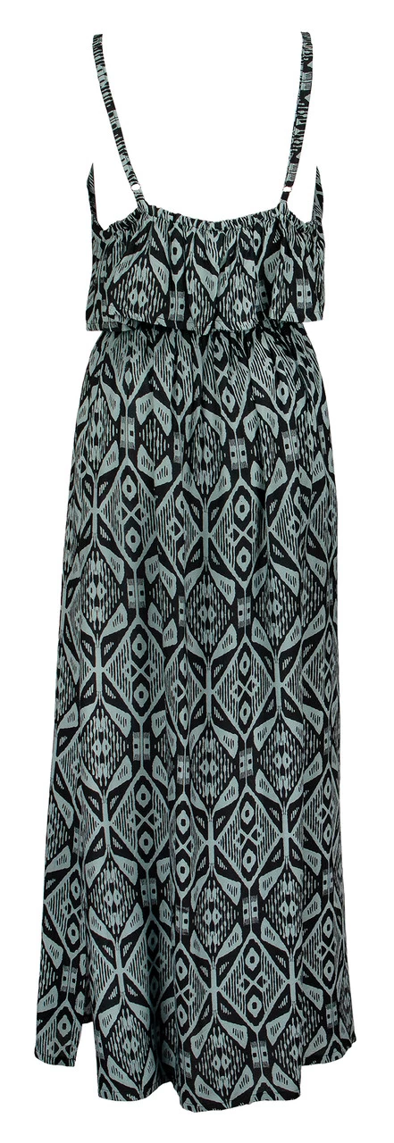 Napua Collection Ruffle Maxi Dress - Batik: Black - Image 4